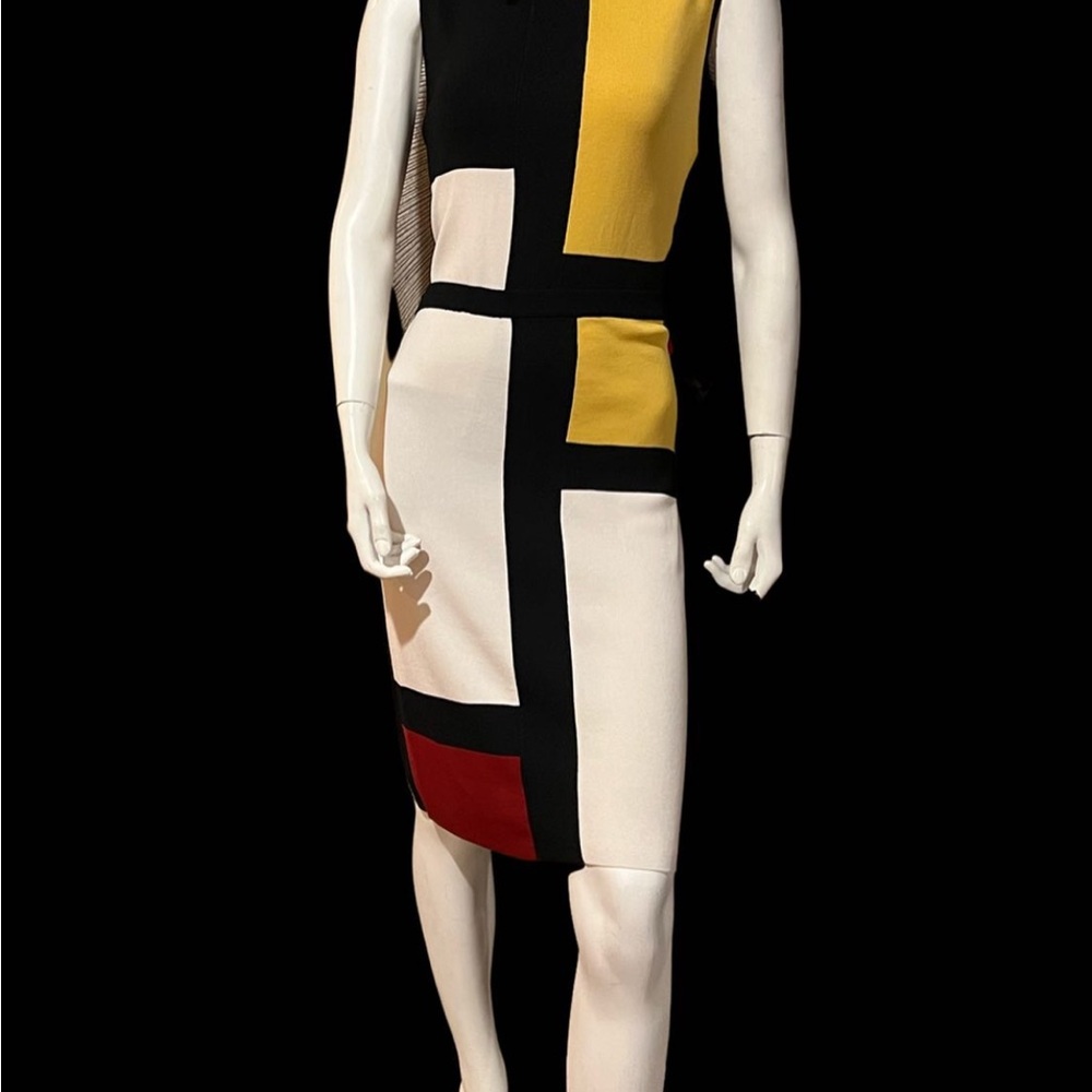 Grace Modern Colorblock Skirt Set in Black, Yellow, Red, and White